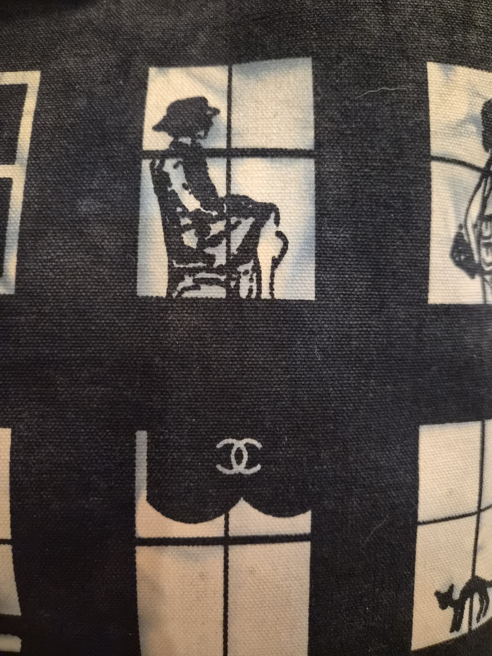 Chanel Vintage 2004 Window Silhouette Canvas Tote Bag Graphic Paris Print - Picture 5 of 16